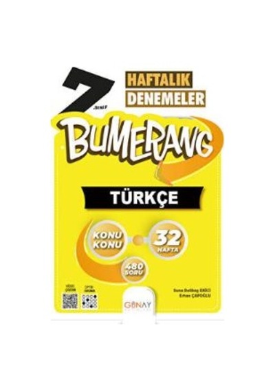 7. Sınıf Bumerang 32 Haftalık Türkçe Denemeleri Günay Yayınları