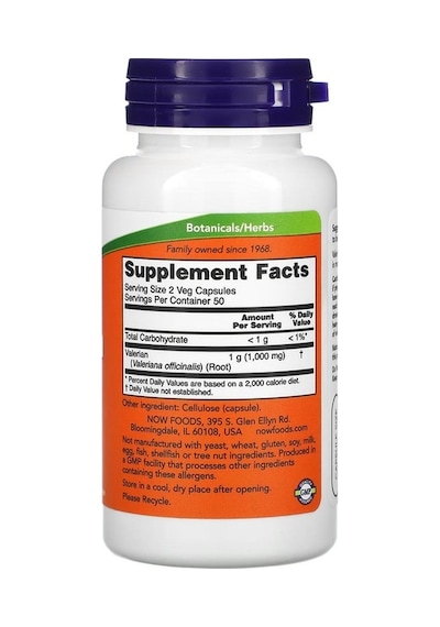Valerian Root, 500 Mg, 100 Veg Capsules