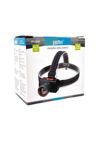 Panther Pt-5528 Usb Şarjlı Kafa Lambası 1800 Lümen Zoom Ayarlanabilir Başlık 3modlu Tg Ledli Kafa Feneri Renkli