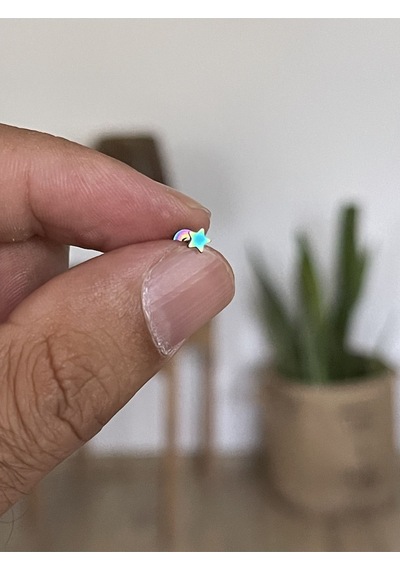 316 L Cerrahi Çelik Tragus Helix Kıkırdak Conch Minik Yıldız Piercing Renkli