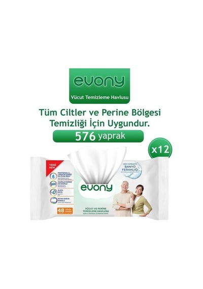 Evony Perine Ve Vücut Temizleme Havlusu, 576 Adet