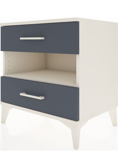 Hyperion Komodin Tek Raflı 2 Çekmeceli 60x44x64 Aytaşı-antrasit Aytası