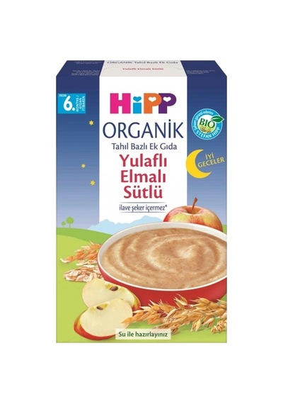 Mey İthalat Organik İyi Geceler Sütlü Yulaflı Elmalı Tahıl Bazlı Ek Gıda 250 Gr