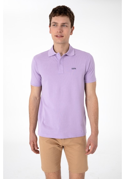 U.S. Polo Assn. Erkek Regular Fit Polo Yaka Lila Basic Tişört 50306007-VR034