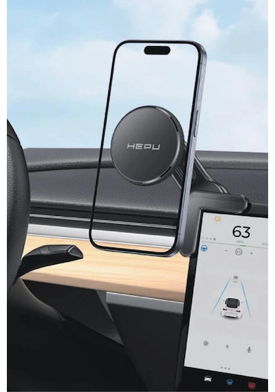 Hepu Hp-a38 Magsafe Araç İçi Telefon Tutucu - Tesla/merkezi Ekran Uyumlu, 360 Dönebilir Güçlü Mıknat