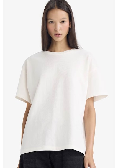 Defacto Oversıze Ekru Kadın T-shirt E4935ax/wt32 Ekru