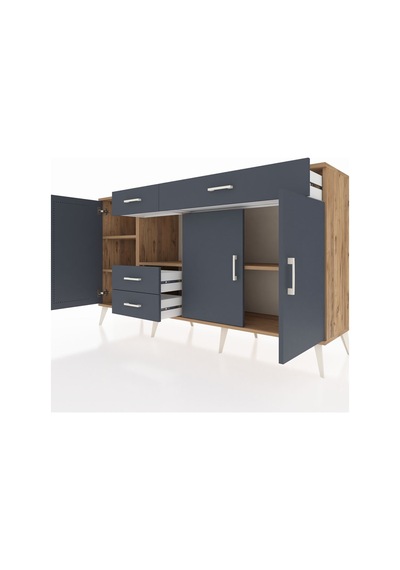 Hyperion Konsol 4 Raflı 4 Çekmeceli 3 Kapaklı 176x44x99 Çam-antrasit Atlas Çam/antrasıt - Atlas Çam Hyperion Konsol 4 Raflı 4 Çekmeceli 3 Kapaklı 176x44x99 Çam-antrasit Atlas Çam/antrasıt - Atlas Çam