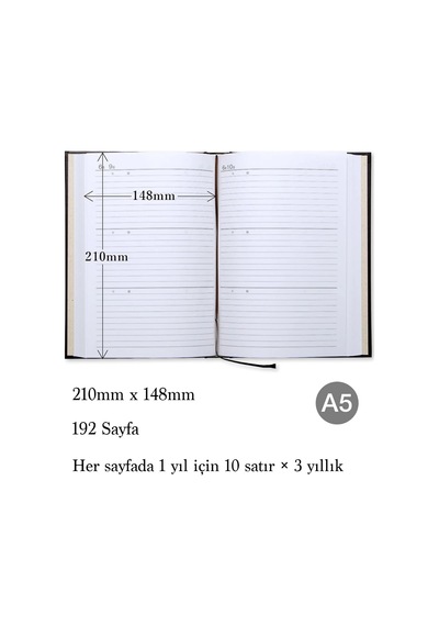Apica A5 3 Yıllık Günlük D303 Kahverengi