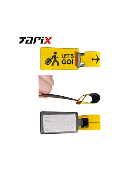 Tarix Valiz Etiketi, Bagaj Etiketi,çanta Etiket, Bavul Etiketi 2 Adet Sarı