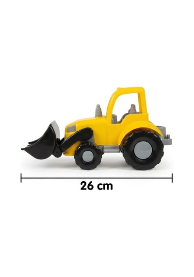 Sevimli Kepçe Ve Kamyon 2 Li Set 26 Cm Hareketli Kepçe Ve 20 Cm Damperli Oyuncak Kamyon Çok Renkli