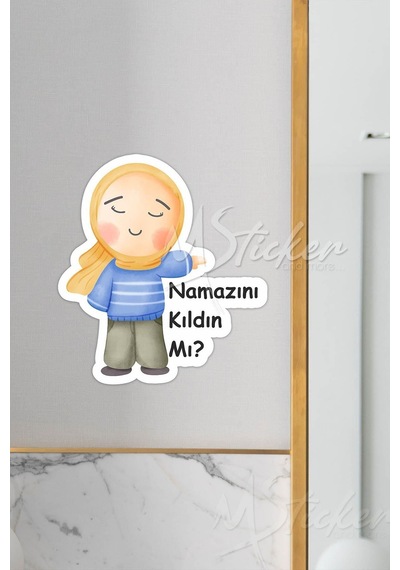 Namazını Kıldın Mı Sticker, Namaz Kılma Hatırlatıcısı, Sevimli Anne Kız Figürü Namaz Teşviki Çok Re