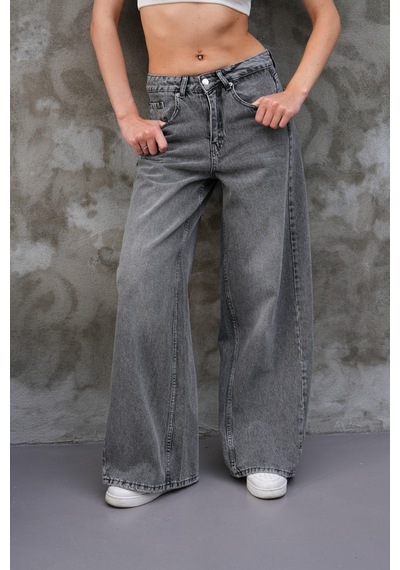 Cool Tarz Miami Antrasit Straight Wide Kadın Jean Antrasit Antrasit