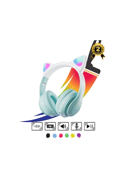Çocuk Bluetooth Kulaklık Kedi Kulaklık Pro 5.0 Akıllı Rgb Led Detaylı Bluetooth Kablosuz