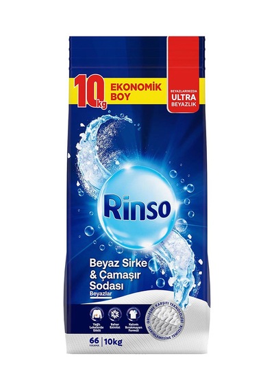 Rinso Beyaz Sirke Ve Çamaşır Sodası Beyazlar Için Toz Deterjan 10 Kg X1