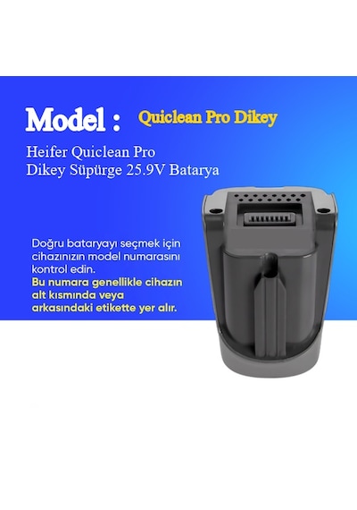 Heifer Quiclean Pro Dikey Süpürge 2500 Mah Batarya
