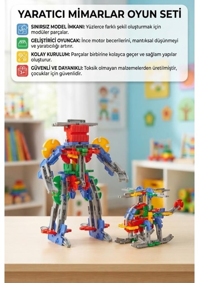 Çantalı 128 Parça Eğitici Zeka Ve Beceri Gelişimi Destekleyen Çocuk Yapı Seti Oyuncak