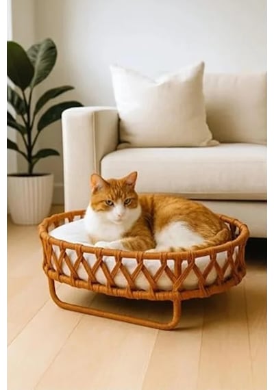 Çift Katlı Peluş Kedi Yuvası, 53x35x43 Cm, Taşınabilir Ve Yumuşak Çift Katlı Peluş Kedi Yuvası, 53x35x43 Cm, Taşınabilir Ve Yumuşak
