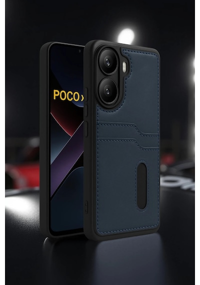 Uray Store Xiaomi Poco X7 Pro Kılıf Sara Kartvizitli Deri Kılıf - Siyah