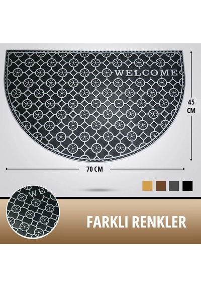 Myfloor Gri Welcome Yazılı Toz Ve Çamur Sıyırıcı Kauçuk Kapı Önü Paspası