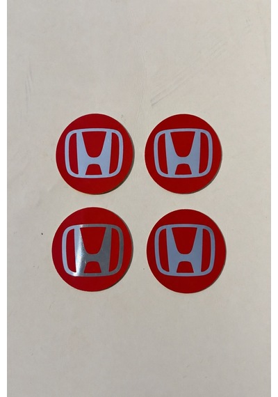 Honda Kırmızı Jant Göbek Arma/etiket 4 Adet
