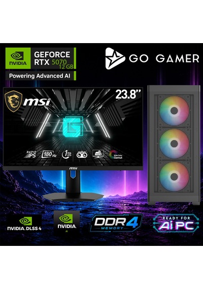 Go Gamer AE384D R7-5700X 32 GB 2 TB SSD RTX5070 12 GB 24" Free Dos Oem Paket Masaüstü Oyuncu Bilgisayarı