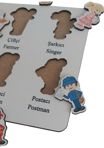 Meslekler Bul Tak Eğitici Öğretici Puzzle & Yapboz Bebek Çocuk Oyuncak