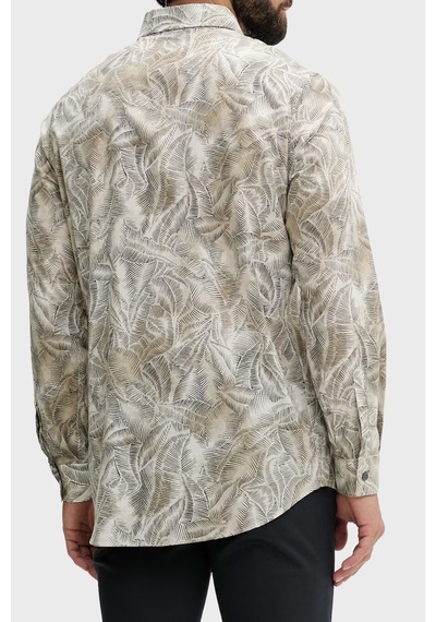 Armani Exchange Desenli Oversize Uzun Kollu Gömlek Erkek Gömlek Xm002290 Af22716 F1146 Krem