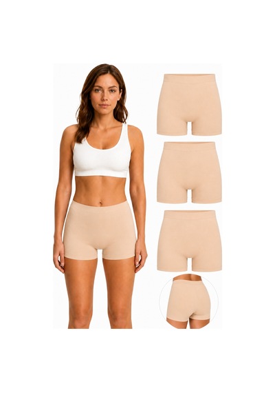 Westicgiyim 3'lü Lazer Kesim Kadın Boxer Külot Dikişsiz İz Yapmaz Esnek Rahat S-m-l-xl 36-42 Bej