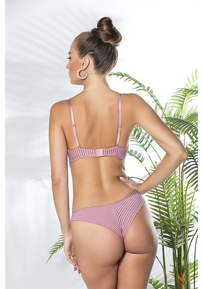 Mode Cool Dekolte Sütyen Ve String Takım Pembe Brf31772 Pembe