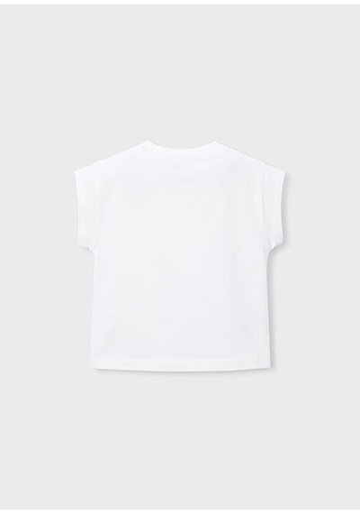 Mayoral Kız Çocuk Desenli T-shirt Krem - 03005