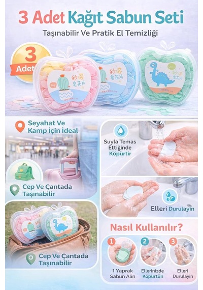 3 Kutu Kağıt Sabun Yaprakları, Kutu İçi 100 Adet Yaprak Taşınabilir El Sabunu, Seyahat Ve Günlük Kullanım İçin, Renkli Yaprak Sabun, Pratik Hijyen Çözüm,taşınabilir Kağıt Sabun Yaprakları, Kamp Diğer 3 Kutu Kağıt Sabun Yaprakları, Kutu İçi 100 Adet Yaprak Taşınabilir El Sabunu, Seyahat Ve Günlük Kullanım İçin, Renkli Yaprak Sabun, Pratik Hijyen Çözüm,taşınabilir Kağıt Sabun Yaprakları, Kamp Diğer