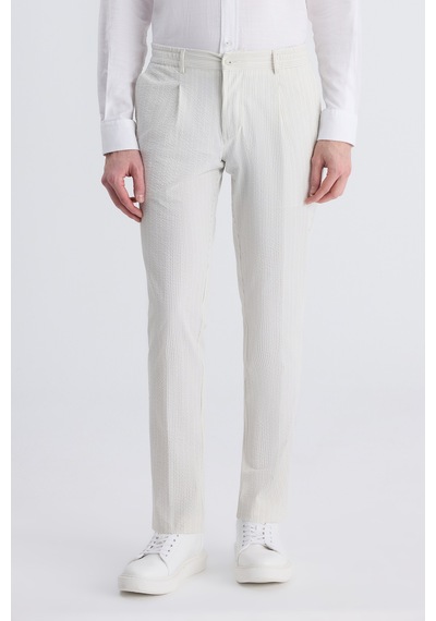 Twn Slim Fit Ekru Çizgili Pamuklu Jogger Pantolon 4ec0305013442 E01
