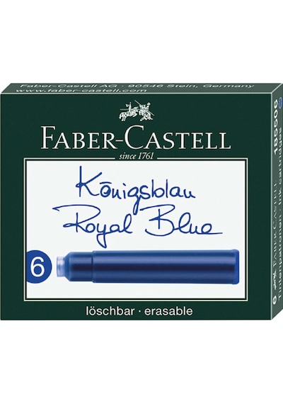 Faber Castell Royal Mavi 6'lı Dolma Kalem Mürekkep Kartuşu