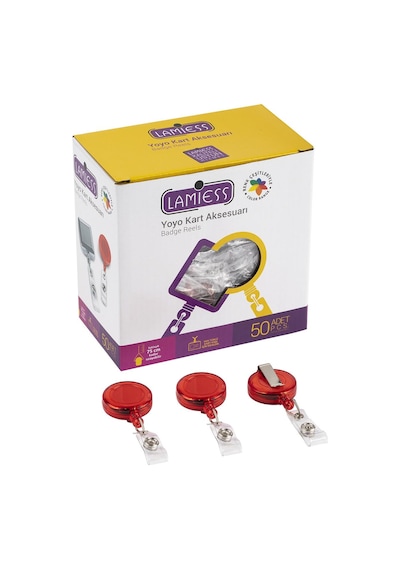 Lamiess Lms 351 Yuvarlak Yoyo Şeffaf Kırmızı 50'Li