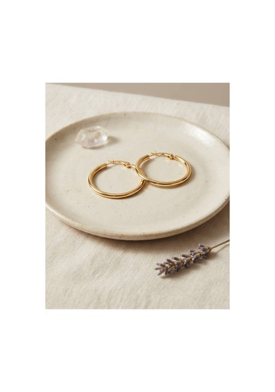 316l Çelik Gold Renk 28 Mm Halka Küpe Tj-bkp12006 Evimdeyokyok