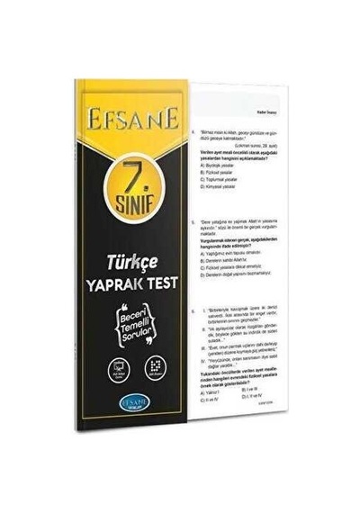7. Sınıf Türkçe Yaprak Test Efsane
