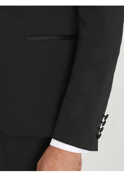Kip Siyah Desenli Slim Fit Şal Yaka Dokuma Smokin Takım Elbise Çok Renkli