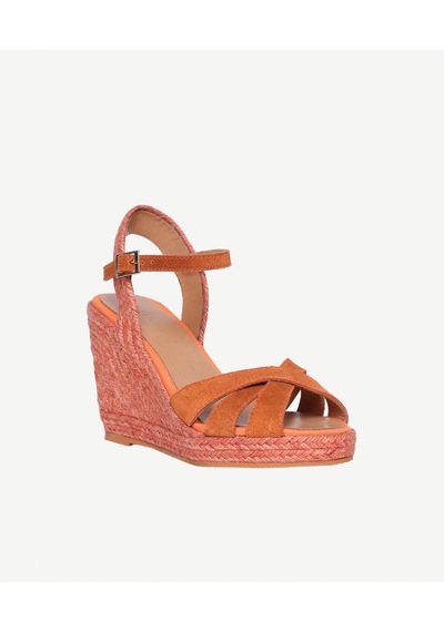 Yargıcı Çapraz Bantlı Dolgu Süet Espadril 26ykay4033x 081 Turuncu