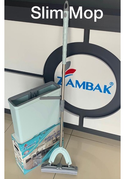 Zambak Plastik Microfiber Kelebek Paspas Süngerli Kovada Sıkmalı Slim Mop Seti