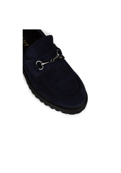 Deery Kadın Hakiki Süet Lacivert Toka Detaylı Loafer - 02024zlcve01 Lacivert
