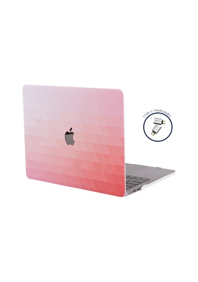 Apple Uyumlu MacBook Pro Kılıf 13inç M1-m2, Paint02 Type-c'li Model A2338 A2289 A2251 A1706-08 A1989 A2159 İle Kırmızı