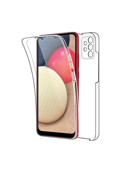 Adige Samsung Galaxy A23 Uyumlu Kılıf Ön Arka 360 Koruma Arka Sert Mika Ön Silikon Şeffaf