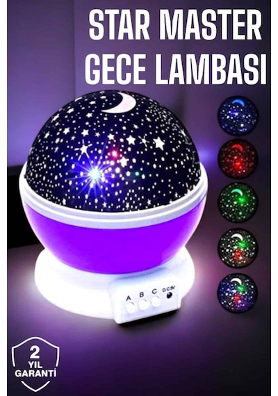 Çocuklara Özel Yıldızlı Gece Lambası Renkli 53377024