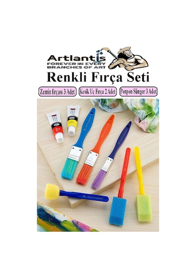 Fırça Seti 6 Lı Plastik Sap Resim Fırçası 1 Paket Suluboya Akrilik Boya Guaj Boya Yağlı Boya Fırca Seti