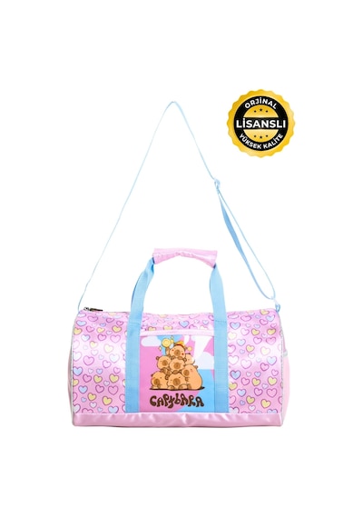 Capybara Lisanslı Canlı Renkli Spor & Günlük Çanta Anne Bebek Pembe