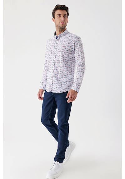 İmza Ekru Uzun Kollu Baskılı Bez Ayağı Cepsiz Garnili Klasik Slim Fit Dar Kesim Gömlek 1004230228-ekru Ekru İmza Ekru Uzun Kollu Baskılı Bez Ayağı Cepsiz Garnili Klasik Slim Fit Dar Kesim Gömlek 1004230228-ekru Ekru