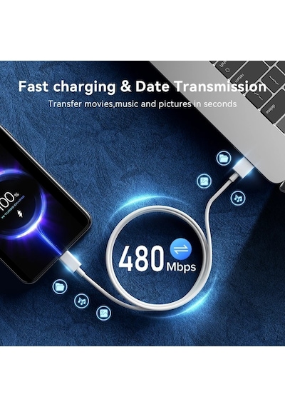 Senalstore Xiaomi Turbo Hızlı Şarj Kablosu 6a Type-c