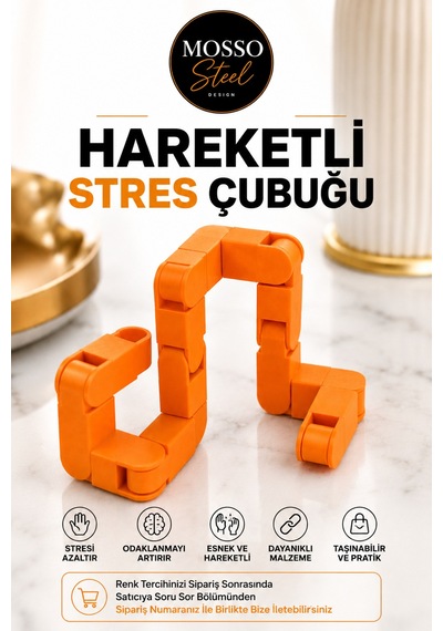 Hareketli Stres Çubuğu Katlanabilir Fidget Oyuncak Dönüşebilen Hareketli Stres Çubuğu