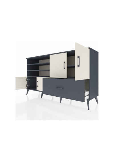 Hyperion Konsol 5 Raflı Tek Çekmeceli 4 Kapaklı 176x44x99 Antrasi Antrasit-aytaşı/antrasit Hyperion Konsol 5 Raflı Tek Çekmeceli 4 Kapaklı 176x44x99 Antrasi Antrasit-aytaşı/antrasit
