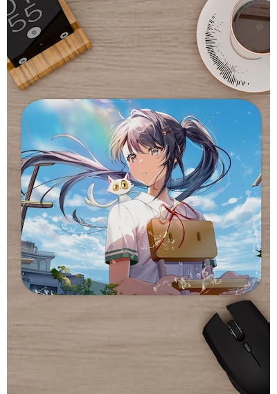 Suzume Anime V3 - 22x18 Gaming Kauçuk Kaymaz Taban Mouse Pad Fare Altlığı
